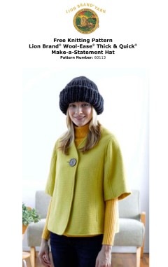Lion Brand 60113 - Make-A-Statement Hat in Wool-Ease Thick & Quick (downloadable PDF)