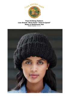 Lion Brand 60113D - Make-A-Statement Hat in Wool-Ease Thick & Quick (downloadable PDF)