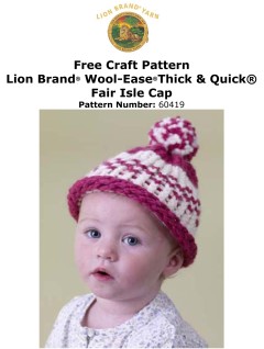 Lion Brand 60419 - Loom-Knit Fair Isle Cap in Wool-Ease Thick & Quick (downloadable PDF)