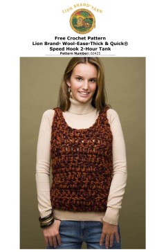 Lion Brand 60425 - Speed Hook 2-Hour Crochet Tank Top in Wool-Ease Thick & Quick (downloadable PDF)