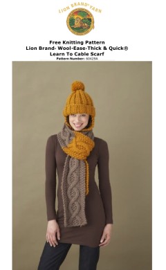 Lion Brand 60429A - Learn to Cable Scarf in Wool-Ease Thick & Quick (downloadable PDF)