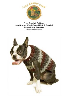 Lion Brand 60541 - Striped Dog Sweater in Wool-Ease Thick & Quick (downloadable PDF)