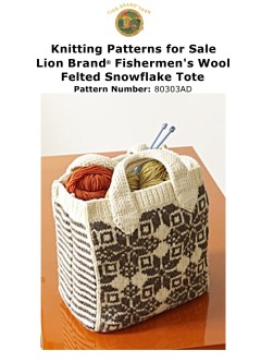 Lion Brand 80303AD - Felted Snowflake Tote in Fishermens Wool (downloadable PDF)