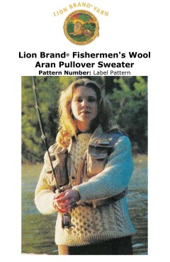 Lion Brand - Aran Pullover Sweater in Fishermens Wool (downloadable PDF)