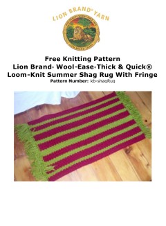 Lion Brand - Loom-Knit Summer Shag Rug with Fringe in Wool-Ease Thick & Quick (downloadable PDF)