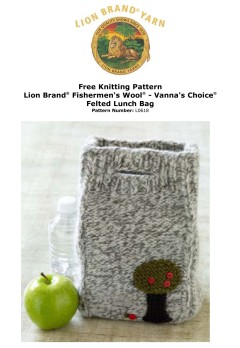 Lion Brand L0618 - Felted Lunch Bag in Fishermens Wool and Vanna's Choice (downloadable PDF)