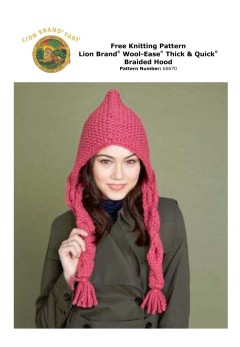 Lion Brand 60670 - Braided Hood in Wool-Ease Thick & Quick (downloadable PDF)