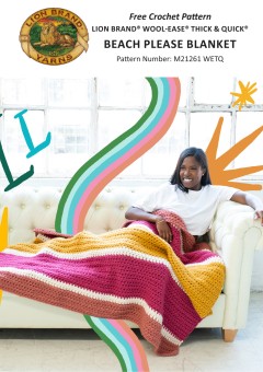 Lion Brand M21261 - Beach Please Blanket in Wool-Ease Thick & Quick (downloadable PDF)