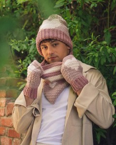Lion Brand M23070 - Hat, Gloves and Cowl Set in Made With Love - The Cottony One (downloadable PDF)