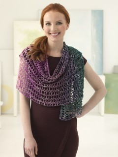 Lion Brand Sparkle Shawl in Shawl in a Ball (downloadable PDF)