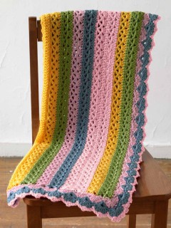 Lion Brand Summer Stripes Baby Afghan in Vanna's Choice (downloadable PDF)