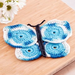 Sugar 'n Cream - Butterfly Crochet Dishcloth in Solids and Ombres (downloadable PDF)
