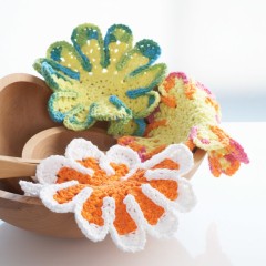 Sugar 'n Cream - Chrysanthemum Dishcloth in Solids and Ombres (downloadable PDF)