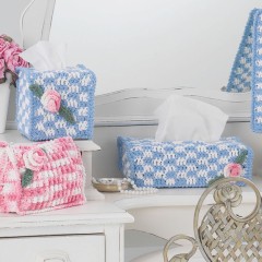 Sugar 'n Cream - Crochet Tissue Box Covers in Solids and Ombres (downloadable PDF)
