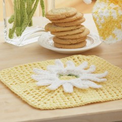 Sugar 'n Cream - Daisy Fancy Dishcloth in Solids and Ombres (downloadable PDF)