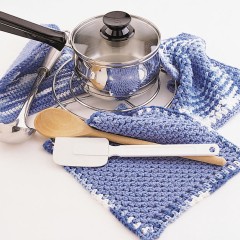 Sugar 'n Cream - Dishcloth and Potholder in Solids or Ombres (downloadable PDF)