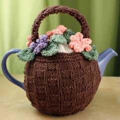 Sugar 'n Cream - Flower Basket Tea Cozy in Solids (downloadable PDF)