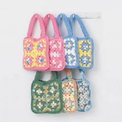 Sugar 'n Cream - Granny Square Bags in Solids, Ombres and Prints (downloadable PDF)