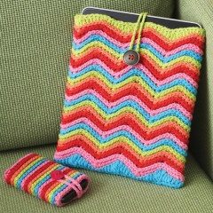 Sugar 'n Cream - Rainbow Stripe Tablet or Mobile Phone Cover in Solids (downloadable PDF)