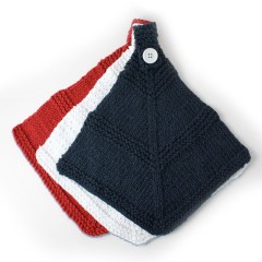 Sugar 'n Cream - Red, White and Blue Dishcloths in Solids (downloadable PDF)