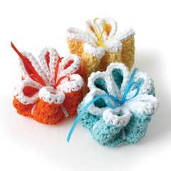 Sugar 'n Cream - Ribbon Flower Dishcloths in Solids (downloadable PDF)