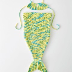 Sugar 'n Cream - Tiny Mermaid Crochet Costume in Ombres (downloadable PDF)