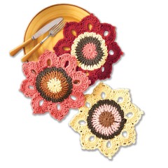 Sugar 'n Cream - Woodsy Sunflower Crochet Dishcloths in Solids (downloadable PDF)