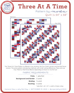 Moda - Three at a Time Jelly Roll Quilt Pattern (downloadable PDF)