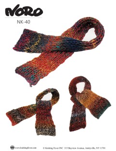 Noro - Knitted Scarf - Design NK-40 in Kureyon (downloadable PDF)