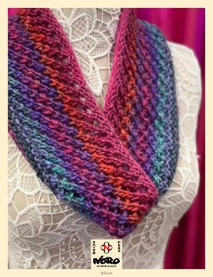 Noro NSL072 - Ribbon Candy Cowl by Danielle Courier in Silk Garden (downloadable PDF)