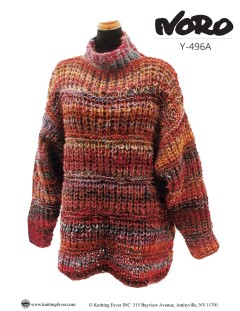 Noro - Knitted Pullover  - Design Y-496A in Kureyon (downloadable PDF)