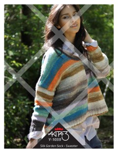 Noro Y1059 - Sweater with Side Slits in Silk Garden Sock (downloadable PDF)