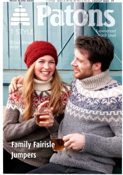 Patons 4042 - Wool Blend Aran Family Fairisle Jumpers (leaflet)