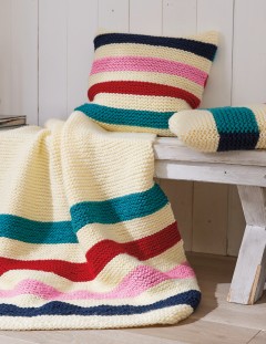 Patons - Stripey Pillows & Blanket in Fab Big (downloadable PDF)