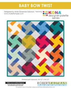Kona Cotton Solids - Baby Bow Twist Quilt Pattern (downloadable PDF)