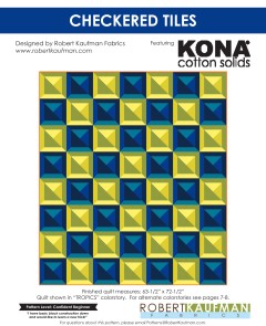 Kona Cotton Solids - Checkered Tiles Quilt Pattern (downloadable PDF)