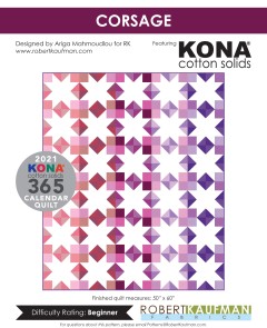 Kona Cotton Solids - Corsage Quilt Pattern (downloadable PDF)