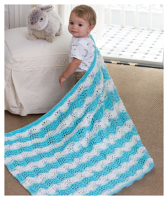 Red Heart - Baby Boy Chevron Blanket in Red Heart Soft (downloadable PDF)