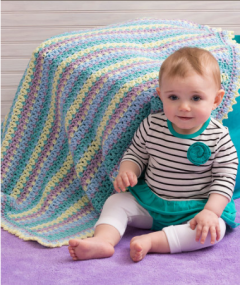 Red Heart - Baby Stripes Blanket in Super Saver (downloadable PDF)