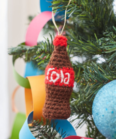 Red Heart - Bottle of Cola Ornament in Super Saver (downloadable PDF)