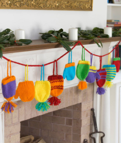 Red Heart - Bright Hats and Mitts Garland in Super Saver (downloadable PDF)