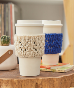 Red Heart - Lacy Knit Cup Cozy in Super Saver (downloadable PDF)