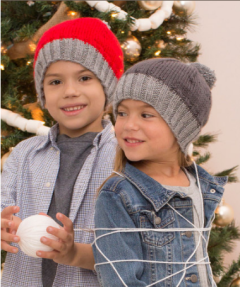 Red Heart - Two-Tone Kids ' Hats in Red Heart Soft (downloadable PDF)