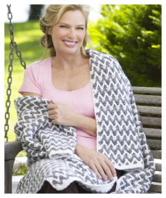 Red Heart - Zigzag Post Stitch Throw in Red Heart Soft (downloadable PDF)