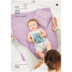 Rico Baby 1110 (Leaflet) Blanket and Cushion in Baby Cotton Soft DK