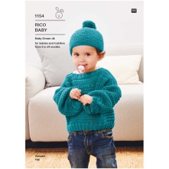 Rico Baby 1154 (downloadable PDF) Sweater and Hat in Baby Dream DK