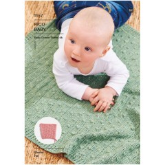 Rico Baby 1157 (downloadable PDF) Blanket and Hat in Baby Dream Tweed DK