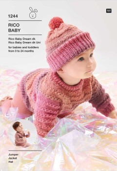 Rico Baby 1244 Jumper, Jacket and Hat in Baby Dream DK and Baby Dream Uni DK (leaflet)