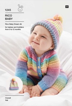 Rico Baby 1245 Onesie and Hat in Baby Dream DK (downloadable PDF)