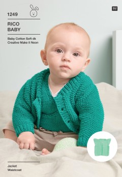 Rico Baby 1249 Jacket and Waistcoat in Baby Cotton Soft DK and Creative Make it Neon (downloadable PDF)